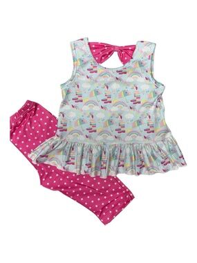 Pete + Lucy - NWT - Rainbow Showers 2 Piece Set 3T
